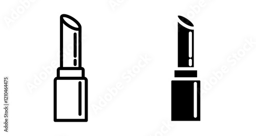 Lipstick Icons set in black filled and stroke line style