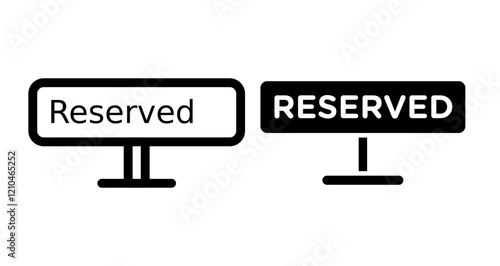 Reserved Icons vectors. black solid and liner versions
