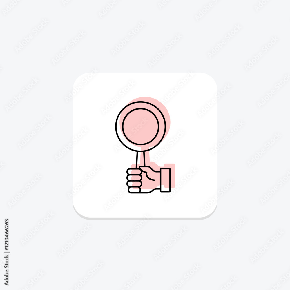 Obraz premium Handheld Magnifier color shadow thinline icon, vector, pixel perfect, illustrator file