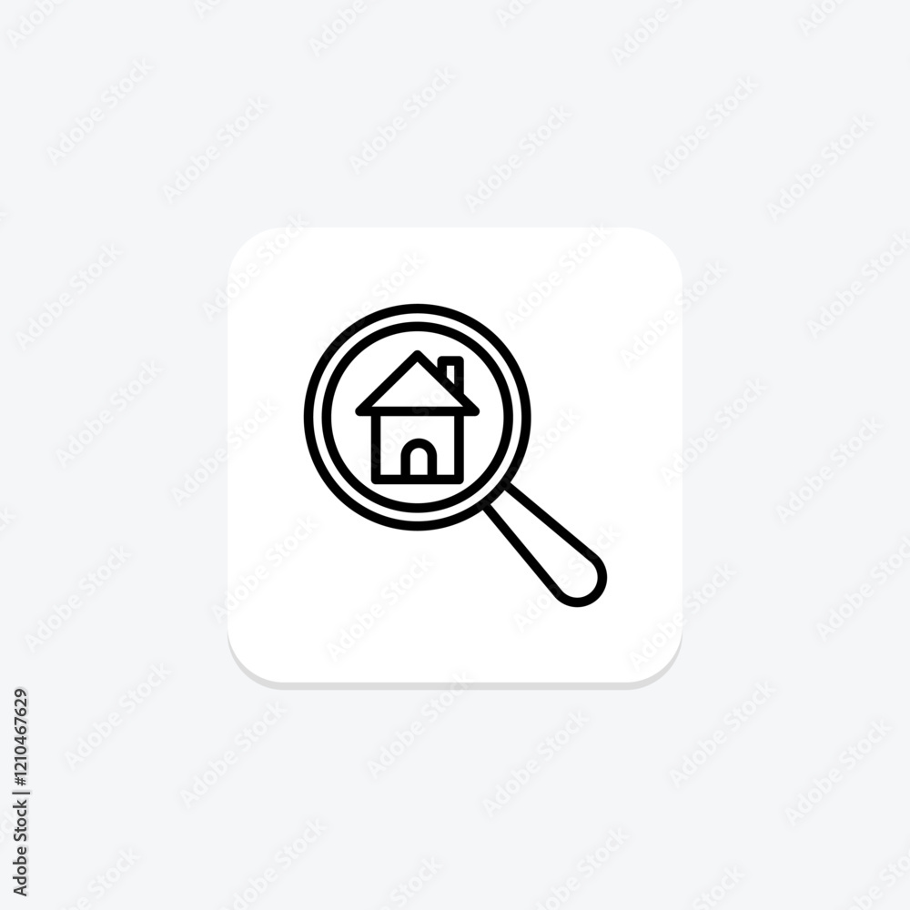 Search Real Estate line icon, vector, pixel perfect, illustrator file Search Real Estate line icon, vector, pixel perfect, illustrator file