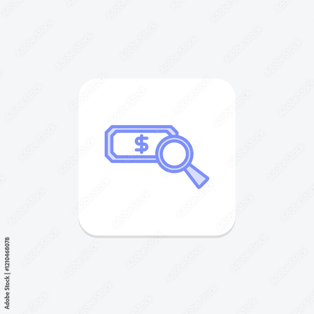 Search Money duotone line icon, vector, pixel perfect, illustrator file Search Money duotone line icon, vector, pixel perfect, illustrator file