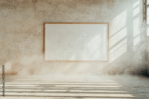 Dusty Goal Board in a Minimalistic Room Represents Unachieved Objectives and Forgotten Aspirations photo