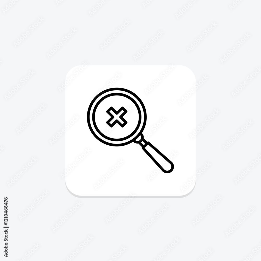 Magnifier Cancel line icon, vector, pixel perfect, illustrator file Magnifier Cancel line icon, vector, pixel perfect, illustrator file