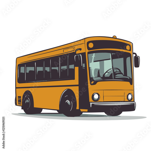 Public Transportation Bus Vector Illustration. Vector Image