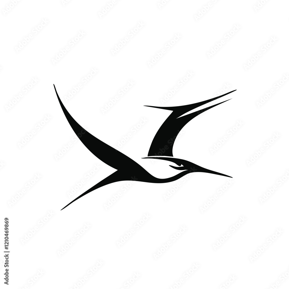 Obraz premium Stylized Bird in Flight Silhouette Vector Graphic. Vector Image