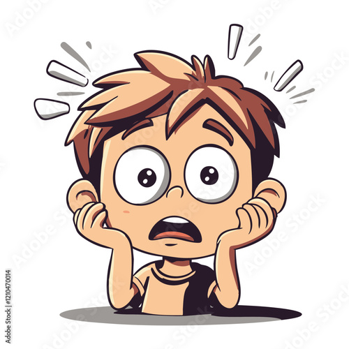 Surprised Child Cartoon Illustration. Vector Image