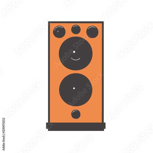 Vertical Stereo Speaker System Illustration. Vector Image