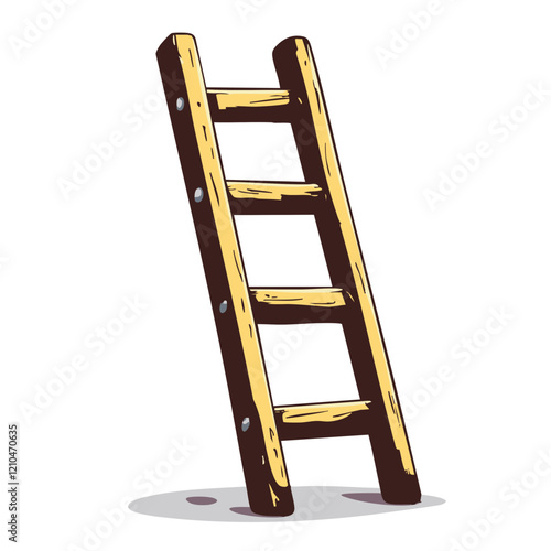 Wooden Ladder Illustration Graphic Design Element. Vector Image