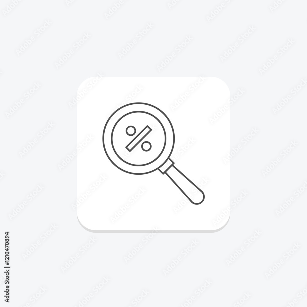 Discount Search thinline icon, vector, pixel perfect, illustrator file Discount Search thinline icon, vector, pixel perfect, illustrator file