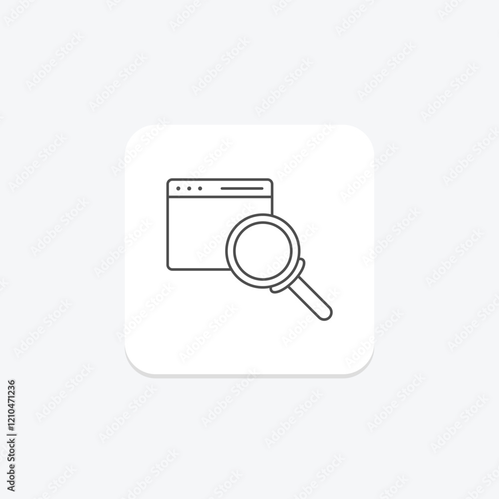 Browser Search thinline icon, vector, pixel perfect, illustrator file Browser Search thinline icon, vector, pixel perfect, illustrator file