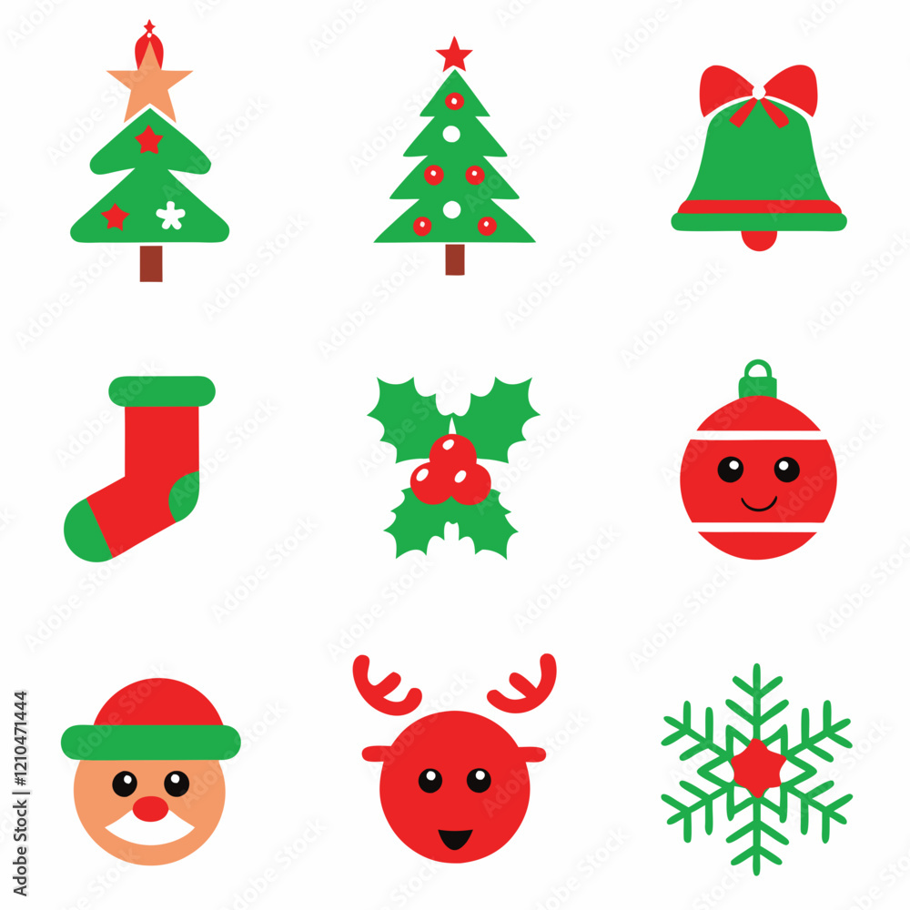 Set of Christmas Elements Set of Christmas Elements
