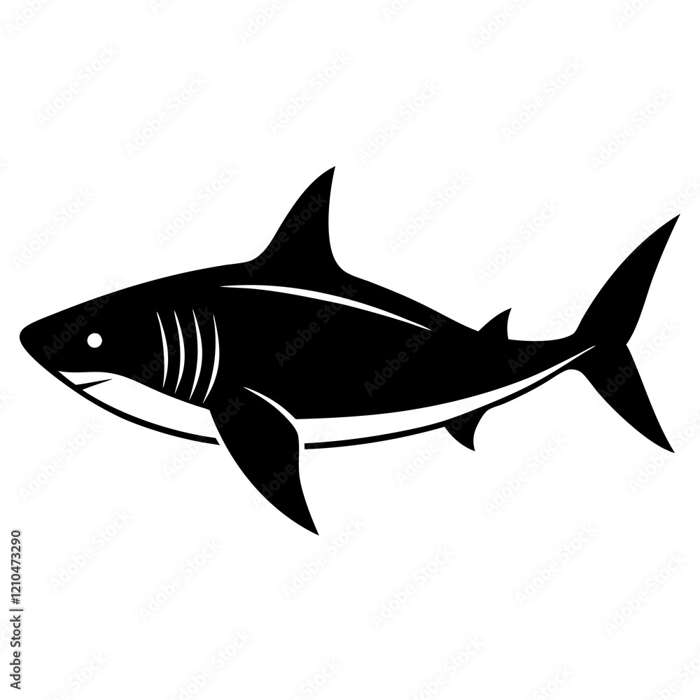 Obraz premium shark silhouette vector illustrator
