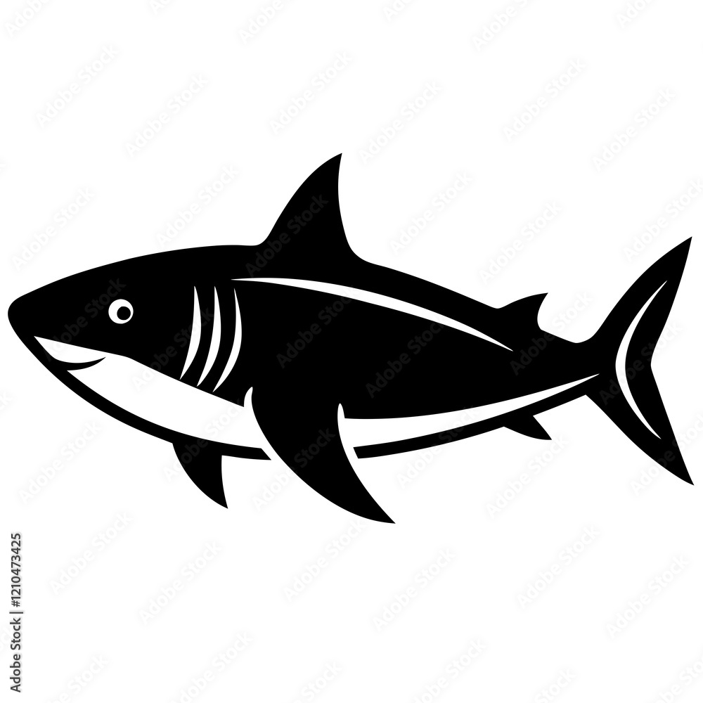 Fototapeta premium shark silhouette vector illustrator