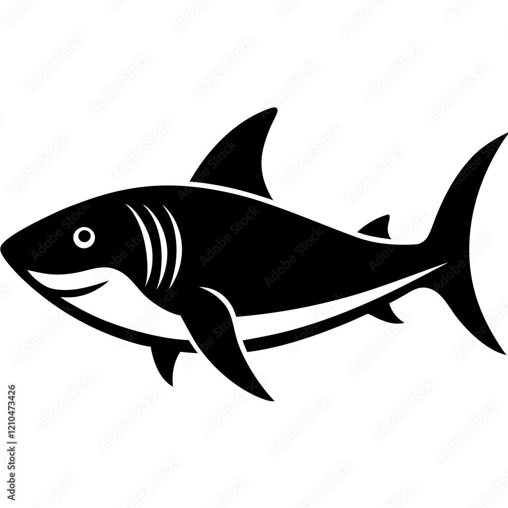 Fototapeta premium shark silhouette vector illustrator