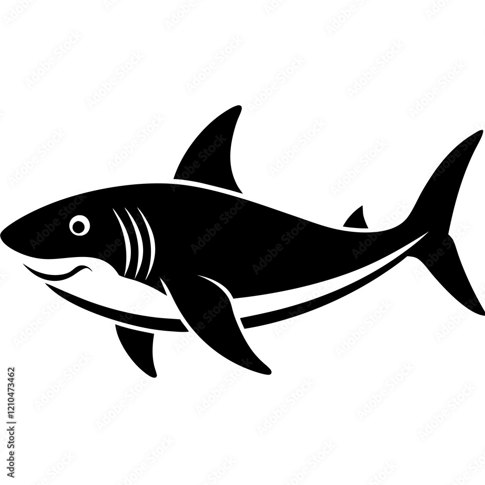 Fototapeta premium shark silhouette vector illustrator