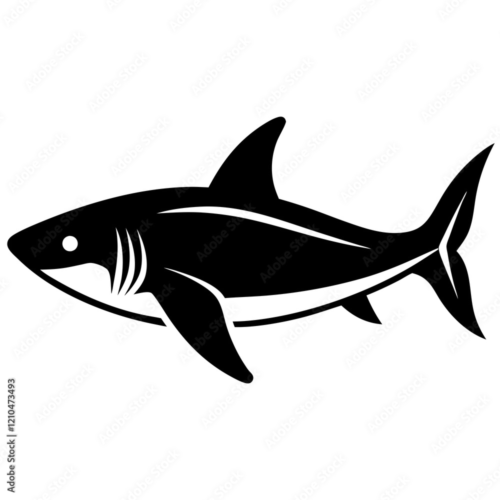 Fototapeta premium shark silhouette vector illustrator