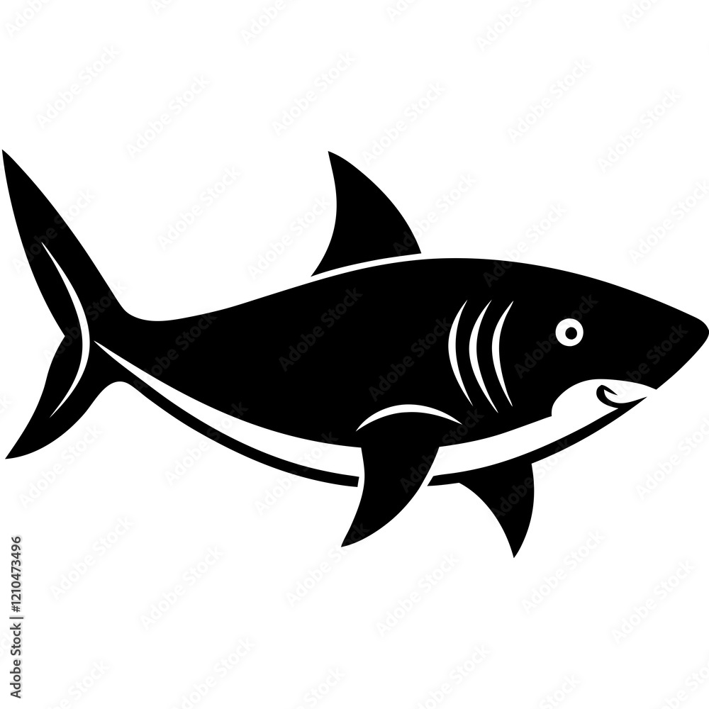 Fototapeta premium shark silhouette vector illustrator