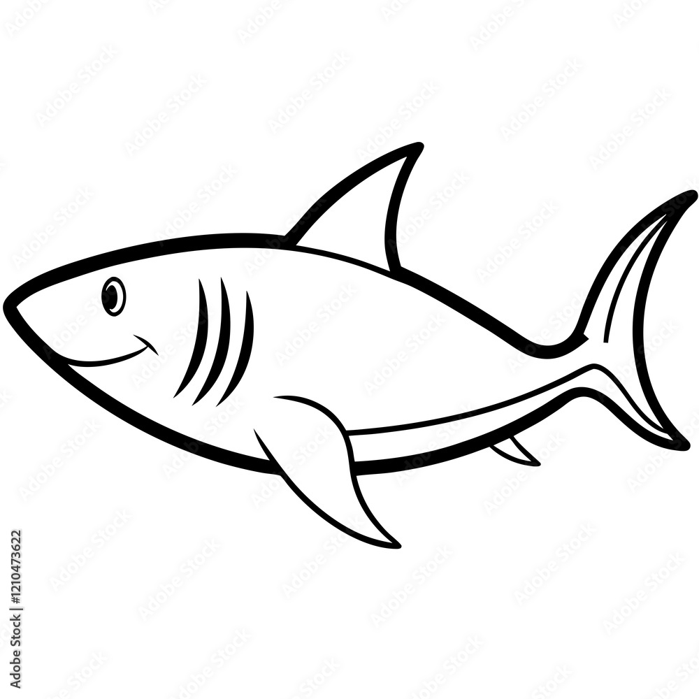 Obraz premium shark line art vector