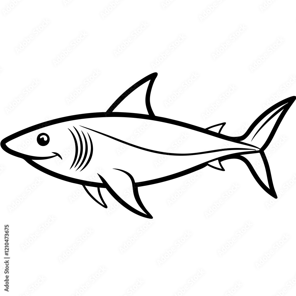 Obraz premium shark line art vector