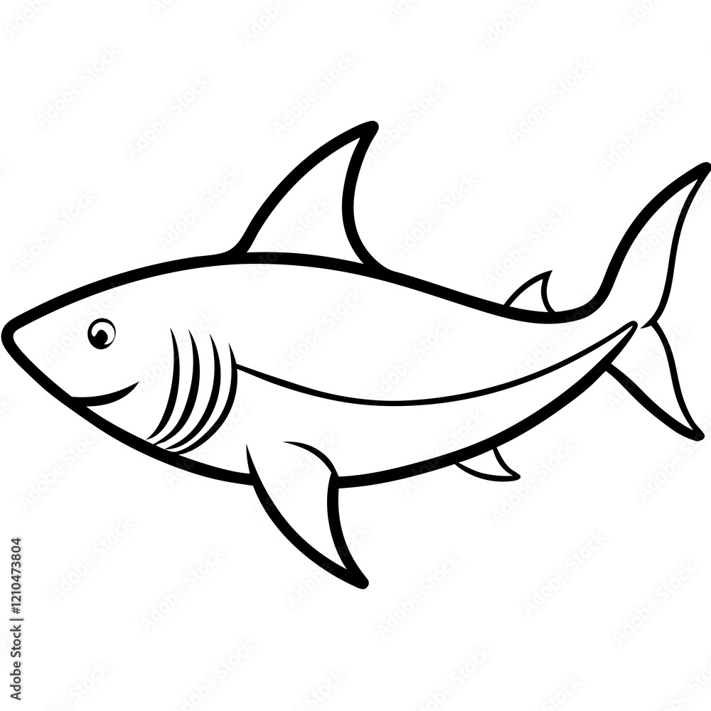 Fototapeta premium shark line art vector