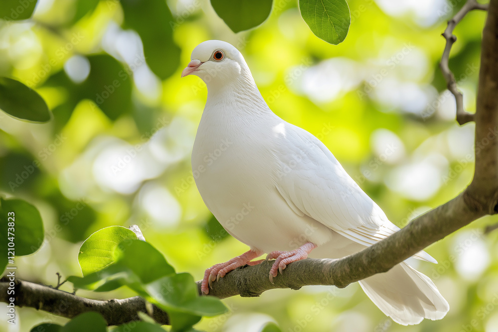 Obraz premium white dove on branch