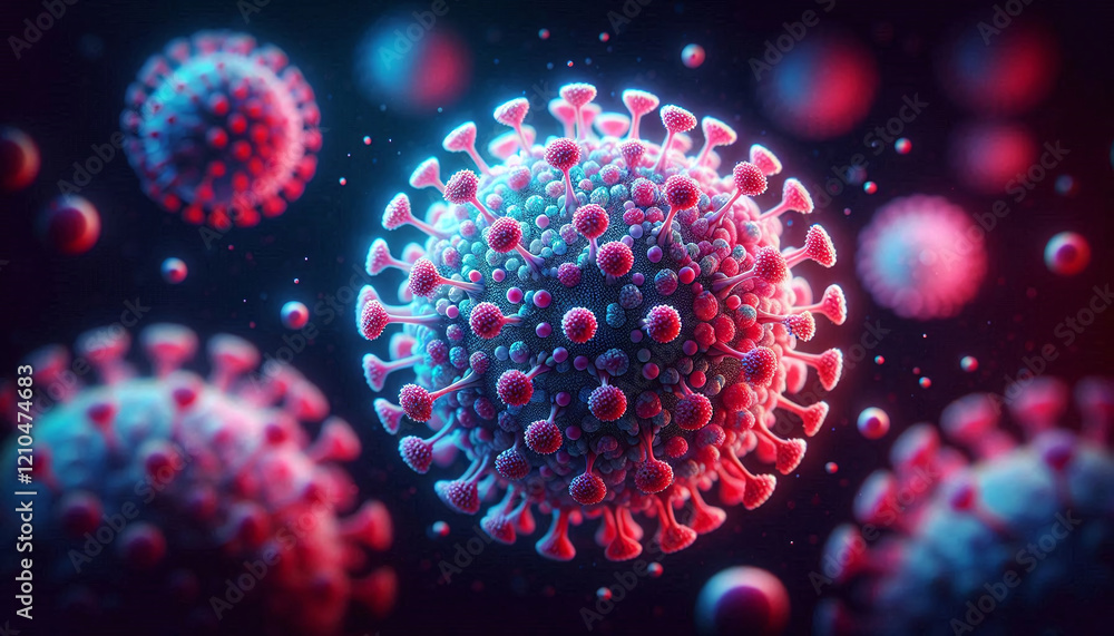 Microscopic View of Virus Cells