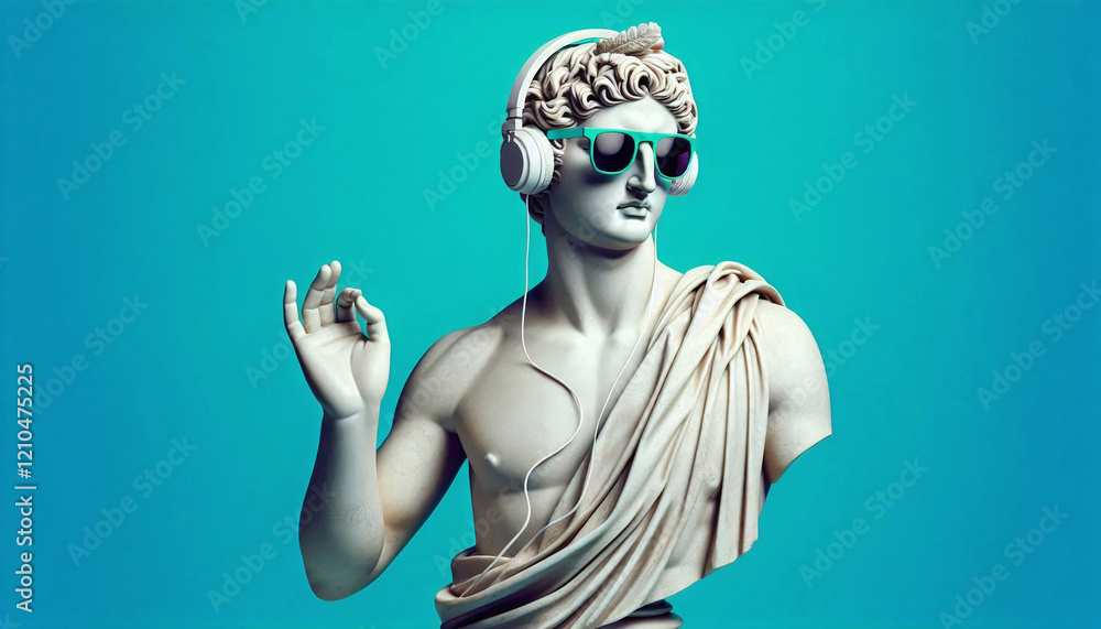 Modern Classic: Statue with Headphones and Sunglasses