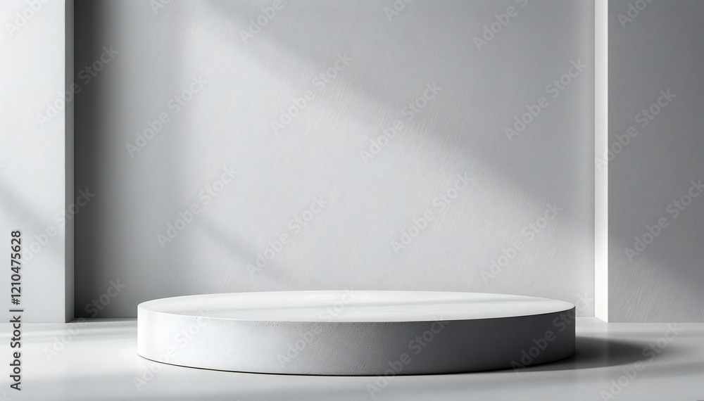 a minimalist podium with shadow effect. The scene is simple and clean a minimalist podium with shadow effect. The scene is simple and clean