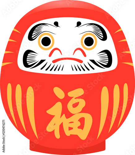 Japanese traditional daruma doll illustration