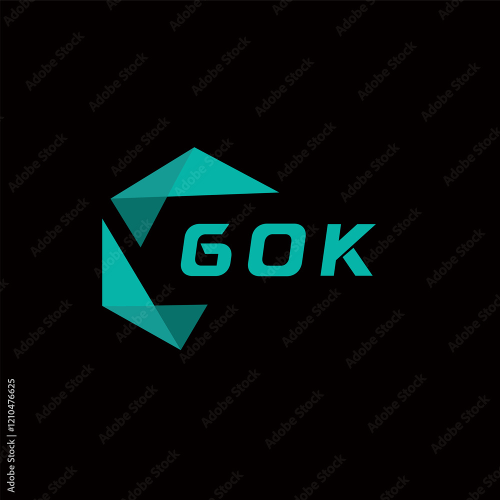 Obraz premium GOK creative minimalist letter logo. GOK unique vector initials alphabet letter logo design