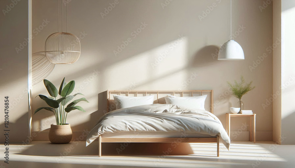 Cozy Modern Bedroom with Wooden Furniture
