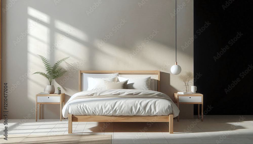 Minimalist Bedroom with Natural Light and Plants