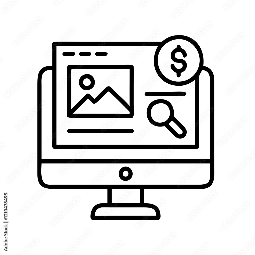 sponsored post icon, sponsored post line art - simple line art of sponsored post, perfect for sponsored post logos and icons sponsored post icon, sponsored post line art - simple line art of sponsored post, perfect for sponsored post logos and icons