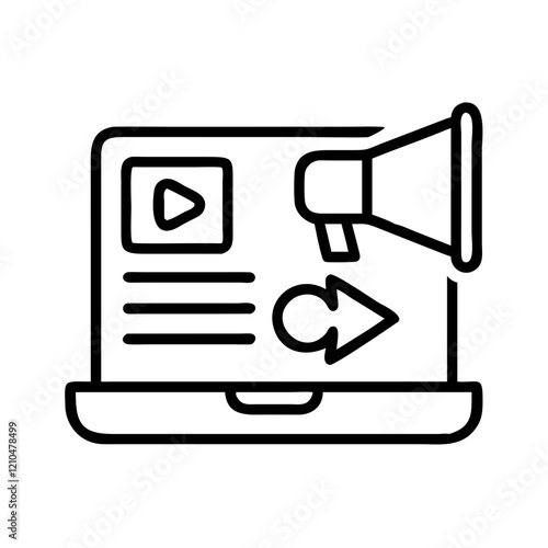 sponsored content icon, sponsored content line art - simple line art of sponsored content, perfect for sponsored content logos and icons