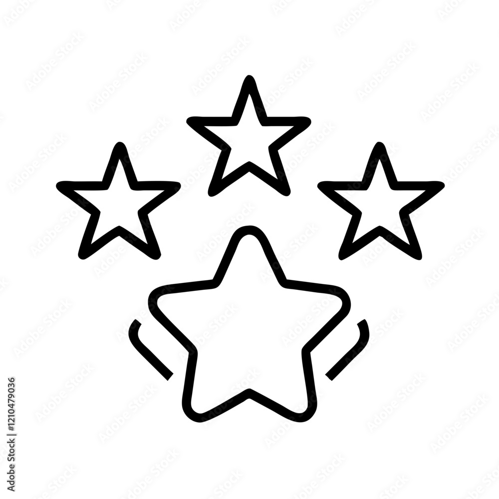 star rating icon, star rating line art - simple line art of star rating, perfect for star rating logos and icons star rating icon, star rating line art - simple line art of star rating, perfect for star rating logos and icons