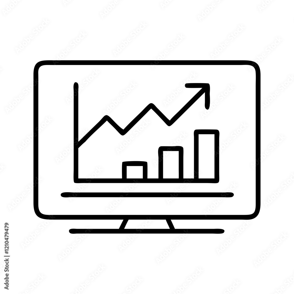 stock news icon, stock news line art - simple line art of stock news, perfect for stock news logos and icons stock news icon, stock news line art - simple line art of stock news, perfect for stock news logos and icons