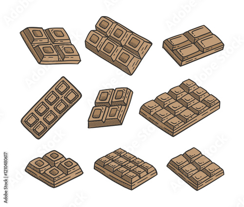 Chocolate Bar Doodle Style Illustration