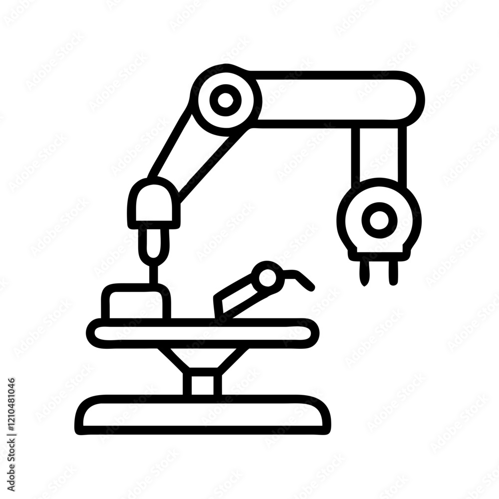 surgical robot icon, surgical robot line art - simple line art of surgical robot, perfect for surgical robot logos and icons surgical robot icon, surgical robot line art - simple line art of surgical robot, perfect for surgical robot logos and icons