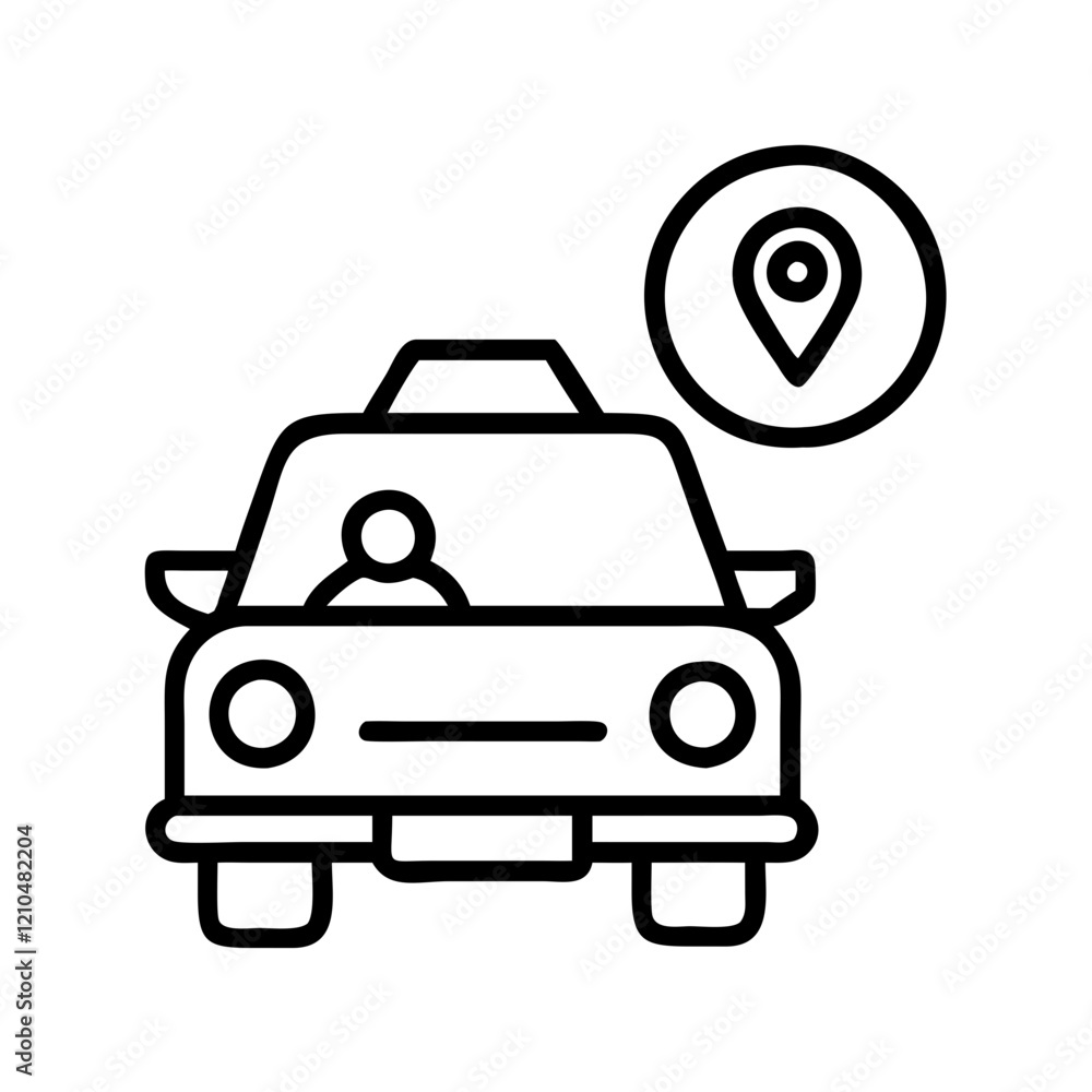 Obraz premium taxi service icon, taxi service line art - simple line art of taxi service, perfect for taxi service logos and icons
