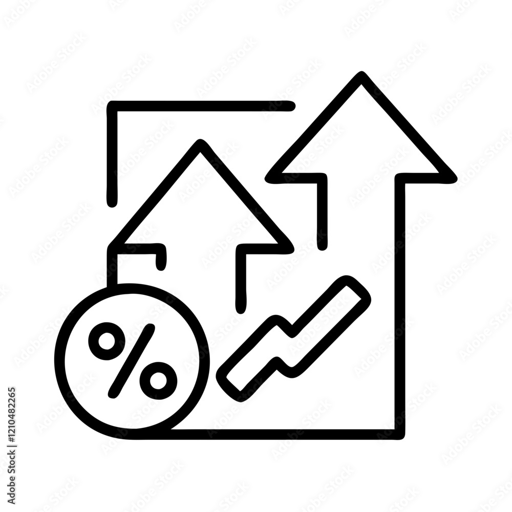 tax rate increase icon, tax rate increase line art - simple line art of tax rate increase, perfect for tax rate increase logos and icons tax rate increase icon, tax rate increase line art - simple line art of tax rate increase, perfect for tax rate increase logos and icons