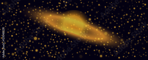 Fantastic vector background, dark space, planets, galaxies and stars