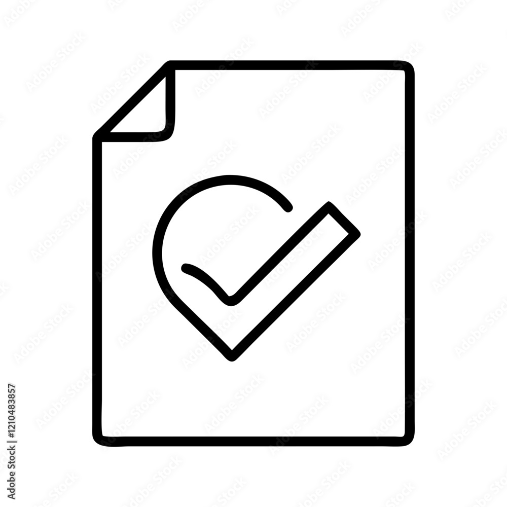 tick mark on paper icon, tick mark on paper line art - simple line art of tick mark on paper, perfect for tick mark on paper logos and icons tick mark on paper icon, tick mark on paper line art - simple line art of tick mark on paper, perfect for tick mark on paper logos and icons