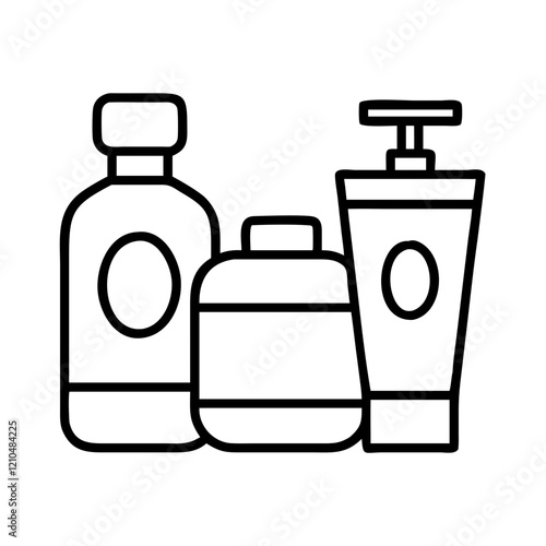 toiletries icon, toiletries line art - simple line art of toiletries, perfect for toiletries logos and icons