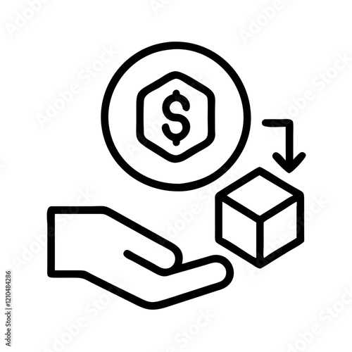 tokenized asset icon, tokenized asset line art - simple line art of tokenized asset, perfect for tokenized asset logos and icons