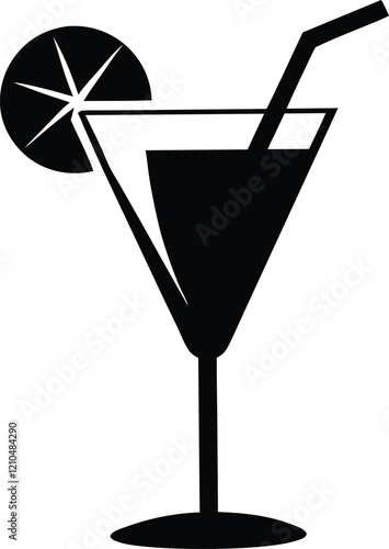 Wallpaper Mural Cocktail silhouette,Cocktail glases silhouette vector icon Torontodigital.ca