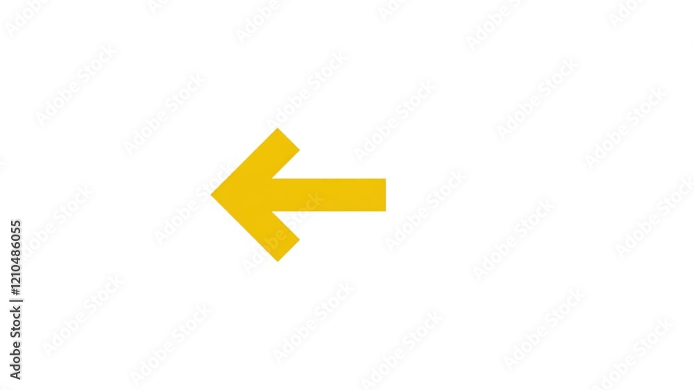 Animated left side yellow arrow symbol on a white background for Animated left side yellow arrow symbol on a white background for
