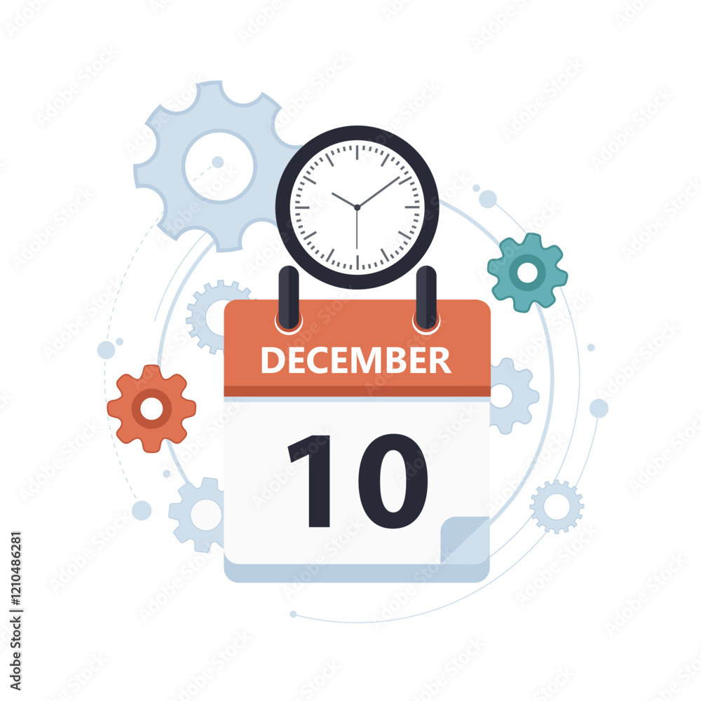 Calendar and clock icon. Schedule, appointment, important date concept. Flat vector illustration Calendar and clock icon. Schedule, appointment, important date concept. Flat vector illustration
