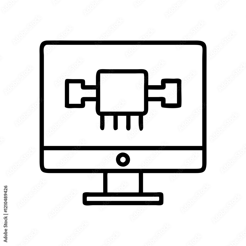 virtual machine icon, virtual machine line art - simple line art of virtual machine, perfect for virtual machine logos and icons virtual machine icon, virtual machine line art - simple line art of virtual machine, perfect for virtual machine logos and icons