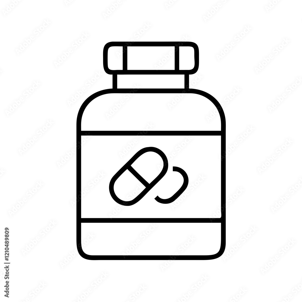 vitamin bottle icon, vitamin bottle line art - simple line art of vitamin bottle, perfect for vitamin bottle logos and icons vitamin bottle icon, vitamin bottle line art - simple line art of vitamin bottle, perfect for vitamin bottle logos and icons