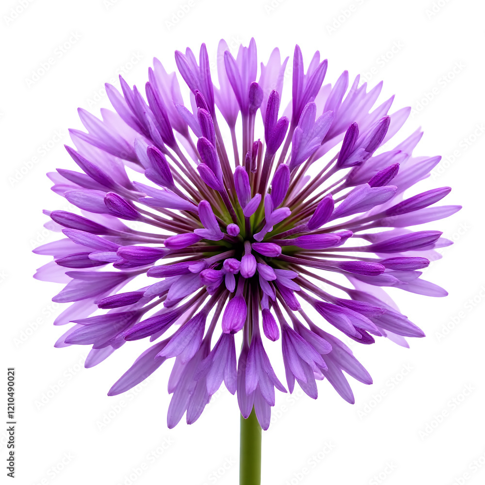 Purple Allium Flower Isolated, Floral Blossom, Single Bloom Purple Allium Flower Isolated, Floral Blossom, Single Bloom